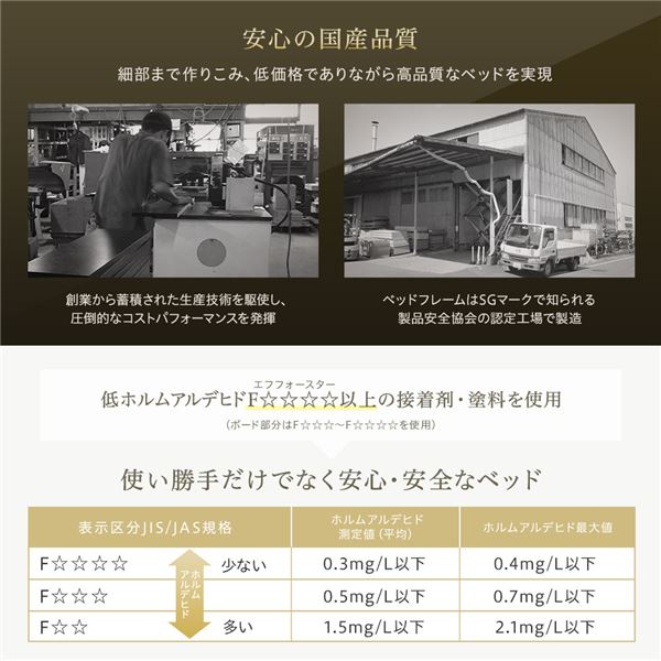 ベッド日本製収納付き引き出し付き木製照明付き宮付き棚付きコンセント付きシンプルモダンブラウンセミダブルベッドフレームのみ