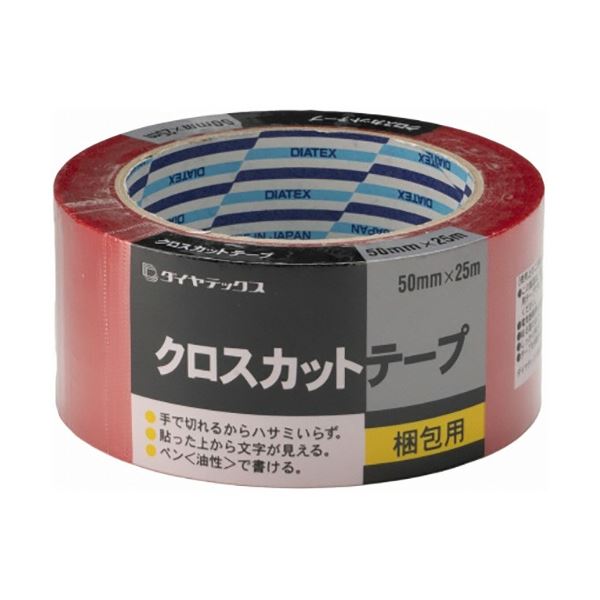 【送料無料】(まとめ) ダイヤテックス クロスカットテープ 50mm×25m レッド TO1016 1巻[×5セット]　おすすめ 人気 安い 激安 格安 おしゃれ 誕生日 プレゼント ギフト 引越し 新生活 ホワイトデー