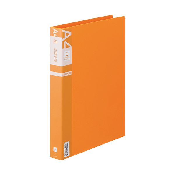 【送料無料】(まとめ) ライオン事務器 リングファイルMINANO(ミナノ) A4タテ 2穴 200枚収容 背幅35mm オレンジ RF-223M 1冊[×10...