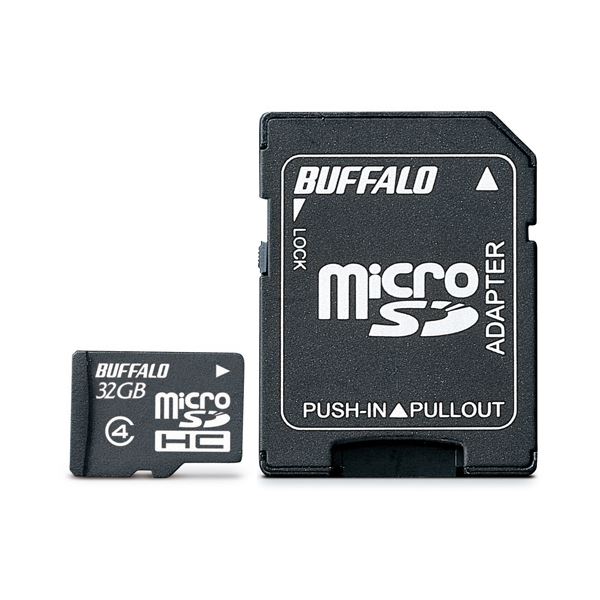 【送料無料】バッファロー microSDHCカード32GB Class4 防水仕様 SDHC変換アダプター付 RMSD-BS32GAB 1枚 おすすめ 人気 安...