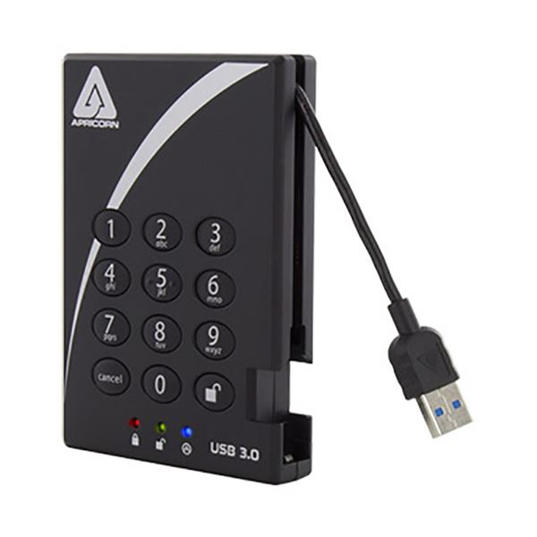 【送料無料】Apricorn AegisPadlock 暗証番号対応ポータブルSSD 1TB A25-3PL256-S1000(R2) 1台 おすすめ 人気 安...