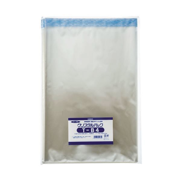 【送料無料】(まとめ) HEIKO クリスタルパックT(テープ付) T-B4 0.03×270×380+40mm #6743300 1パック(100枚) [×5...