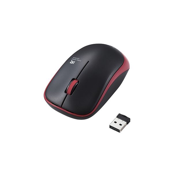 【送料無料】(まとめ) エレコム IRマウス/ENELOシリーズ/無線/3ボタン/省電力/抗菌/レッド M-IR07DRKRD[×2セット]　おすすめ 人気 安い 激安 格安 おしゃれ 誕生日 プレゼント ギフト 引越し 新生活 ホワイトデー