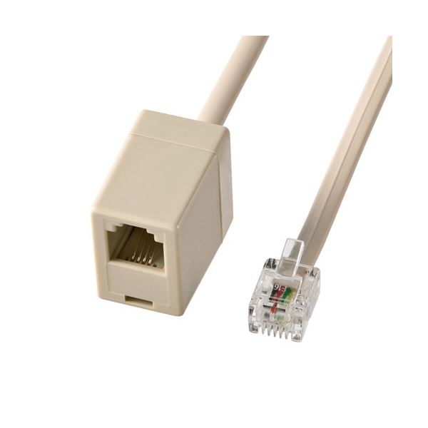 ■商品内容【ご注意事項】・この商品は下記内容×5セットでお届けします。【商品説明】電話ケーブルを延長!　電話ケーブル(RJ11モジュラーケーブル)を延長できます。ISDN機器にも対応　ISDN回線とDSUまたはDSU内蔵TAを接続するケーブルの延長にもご使用いただけます約2厚の延長ケーブルです。6極4芯なのでホームテレホンやビジネスホンに対応。もちろん6極2芯の機器にも安心してご使用いただけます。注意ケーブルの抜き差しの際にはプラグのツメを押した状態で行ってください。ケーブルを強く引っ張ると断線の原因になります。ケーブルをステイプルや釘などで固定しないでくださいケーブルを動かした際にノイズが入ったり音声がとぎれたりする場合には断線の可能性があります。ご使用を中止し、新しいものと交換してください。■商品スペック●6極4芯仕様※ただし、NTT端子結線準拠でない6極4芯の機器にはご使用になれません。●NTT端子結線準拠●コネクタ:RJ-11オス・メス●ケーブル長　:約5m●ケーブル厚み:約2mm■送料・配送についての注意事項●本商品の出荷目安は【4 - 6営業日　※土日・祝除く】となります。●お取り寄せ商品のため、稀にご注文入れ違い等により欠品・遅延となる場合がございます。●本商品は仕入元より配送となるため、沖縄・離島への配送はできません。[ TEL-EX8-5K2 ]