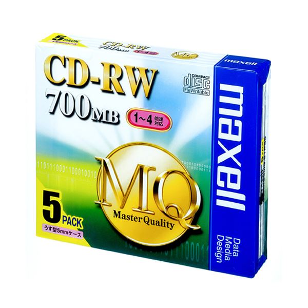 【送料無料】(まとめ) マクセル データ用CD-RW 700MB 4倍速 ブランドシルバー 5mmスリムケース CDRW80MQ.S1P5S 1パック(5枚) [×10セット]　おすすめ 人気 安い 激安 格安 おしゃれ 誕生日 プレゼント ギフト 引越し 新生活 ホワイトデー