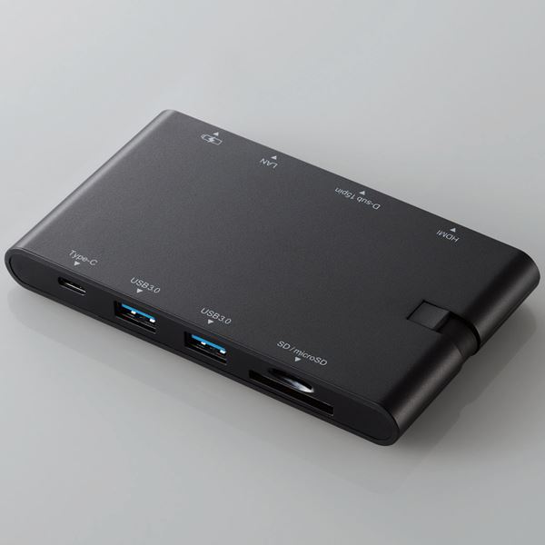 【送料無料】エレコム USBType-Cドッキングステーション/PD/充電用Type-C1ポート/データ転送用Type-C1ポート/USB(3.0) 2ポート/HDMI1ポート/D-sub1ポート/LANポート/SD+microSDスロット/ブラック DST- おすすめ 人気 安い 激安 格安 引越し 新生活 ホワイトデー