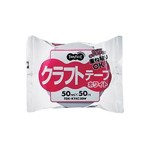 【送料無料】TANOSEE クラフトテープ重ね貼可能 50mm×50m 白 1セット(150巻)　おすすめ 人気 安い 激安 格安 おしゃれ 誕生日 プレゼント ギフト 引越し 新生活 ホワイトデー