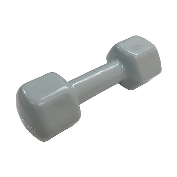 【送料無料】カラー 鉄アレー/ダンベル グレー[4kg×4本] ビニールコーティング 防滑 防傷 転がりにくい..