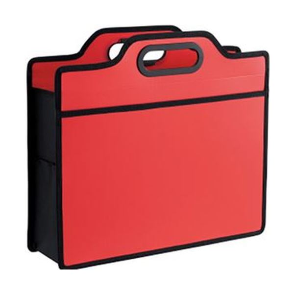 【送料無料】(まとめ) ライオン事務器 オフィスキャリングバッグ(ビジカル) タテ330×ヨコ365×厚さ110mm レッド BK-353B 1個[×10セット...