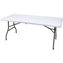 【送料無料】作業テーブル アウトドアテーブル 約幅74×長さ180×高さ74cm 折りたたみ 強化プラスチック天板 スチール キャンプ バーベキューおすすめ 人...