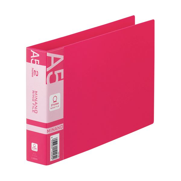 【送料無料】(まとめ) ライオン事務器 リングファイルMINANO(ミナノ) A5ヨコ 2穴 200枚収容 背幅35mm レッド RF-226M 1冊[×30セ...
