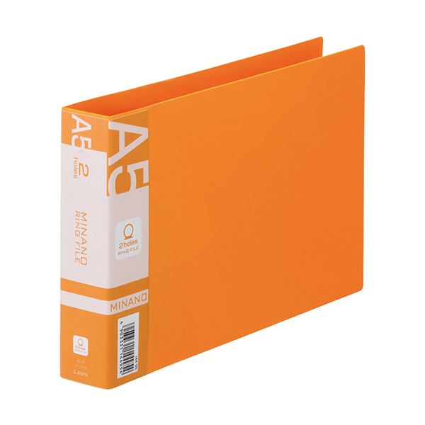 【送料無料】(まとめ) ライオン事務器 リングファイルMINANO(ミナノ) A5ヨコ 2穴 200枚収容 背幅35mm オレンジ RF-226M 1冊[×30...