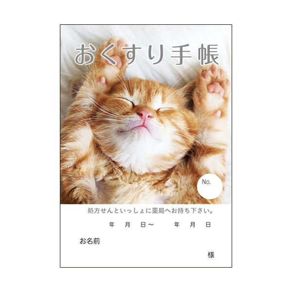 【送料無料】(まとめ) どうぶつ見つけた！おくすり手帳 16ページ ねこ 1パック(100冊) [×5セット]　おすすめ 人気 安い 激安 格安 おしゃれ 誕生日 プレゼント ギフト 引越し 新生活