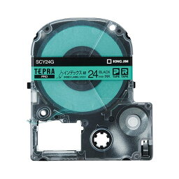 【おすすめ・人気】（まとめ）キングジム テプラ PROテープカートリッジ インデックスラベル 24mm 緑/黒文字 SCY24G 1個【×5セット】|安い 激安 格安