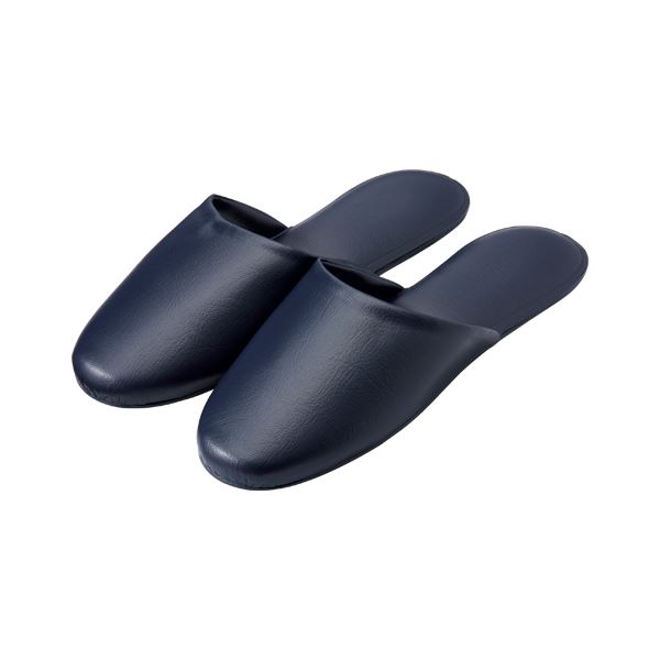 【送料無料】オーミケンシ レザー調スリッパ 10足組 ダークブルー　おすすめ 人気 安い 激安 格安 おしゃれ 誕生日 プレゼント ギフト 引越し 新生活