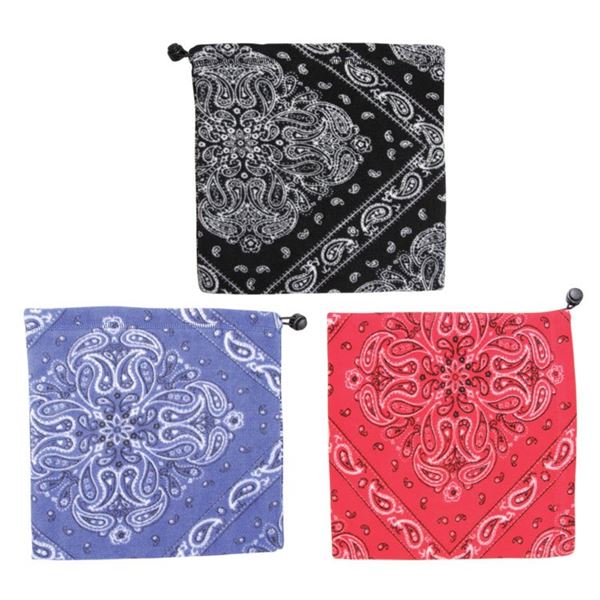 【送料無料】フリース ネックウォーマー[ペイズリー柄 3色アソート×10枚セット] 約28cm×28cm ポリエス..