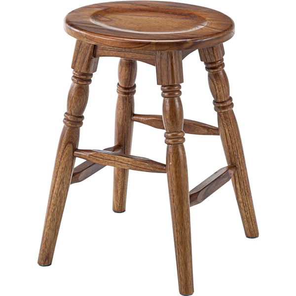 【おすすめ・人気】スツール オットマン 幅33cm×奥行32cm×高さ45cm ブラウン 2脚セット オーバル形 木製 リビング ダイニング|安い 激安 格安