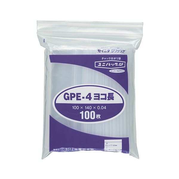 【送料無料】(まとめ) セイニチ ユニパックGP ヨコ長タイプヨコ140×タテ100×厚み0.04mm GPE-4ヨコナガ 1パック(100枚) [×10セット...