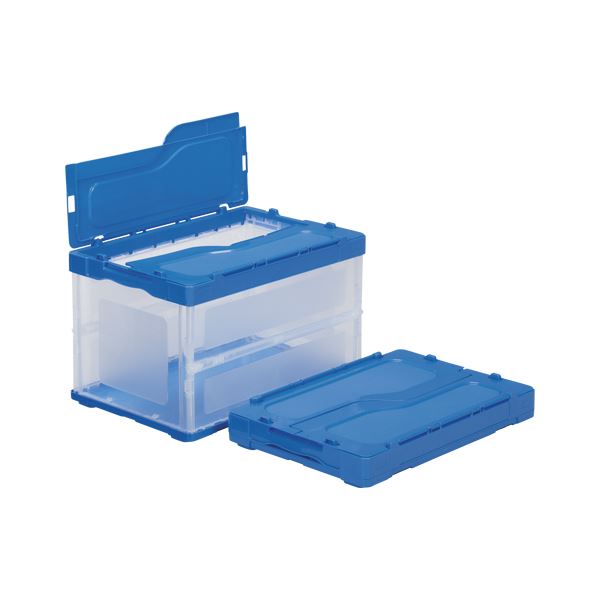 【おすすめ・人気】（まとめ） 三甲 サンクレットオリコン F51B フタ付 透明ブルー ［容量：51L］【×2セット】|安い 激安 格安