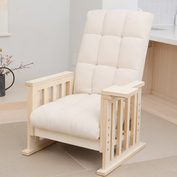 【おすすめ・人気】【完成品】やすらぎ高座椅子 座椅子 折りたたみ 10段階リクライニング 4段階高さ調節可 白木 完成品 組立不要|安い 激安 格安