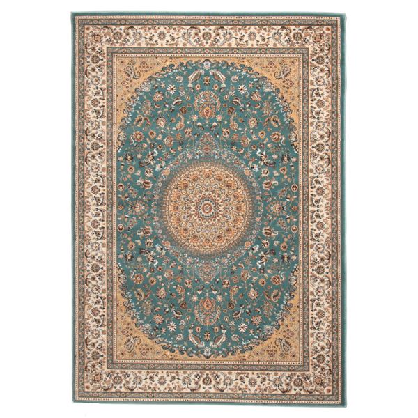 【送料無料】ウィルトン織 ラグマット/絨毯[240cm×240cm ブルー] 正方形 トルコ製 高耐久 『ローサマルカンド』 [リビング]　おすすめ 人気 安い 激安 格安 おしゃれ 誕生日 プレゼント ギフト 引越し 新生活