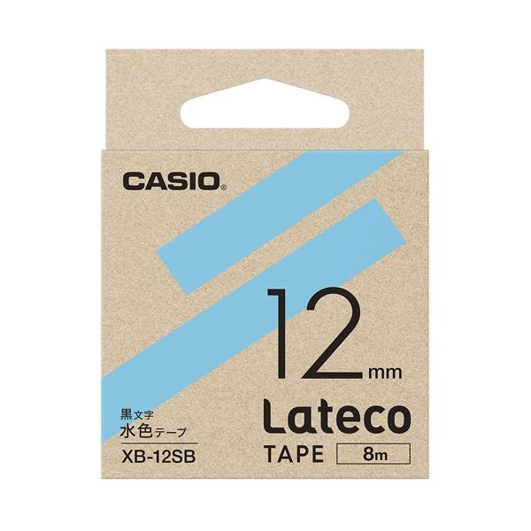 【送料無料】(まとめ) カシオ計算機 ラテコ専用テープXB-12SB 水色に黒文字(×30セット)　おすすめ 人気 安い 激安 格安 おしゃれ 誕生日 プレゼント ギフト 引越し 新生活 ホワイトデー