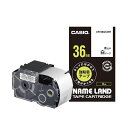 【送料無料】(まとめ) カシオ NAME LANDキレイにはがせて下地がかくせる強粘着テープ 36mm×8m 白/黒文字 XR-36GCWE 1個[×10セット...