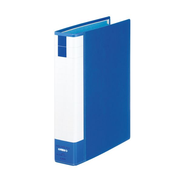 【送料無料】(まとめ) ライオン事務器 パイプ式ファイル(環境) 両開き A4タテ 400枚収容 40mmとじ 背幅61mm ブルー No.743RK 1冊[×...