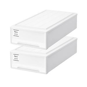 【おすすめ・人気】衣類収納/収納ケース 【スリム ホワイト 2個組】 幅39cm 前枠付き 『天馬 Fits フィ..