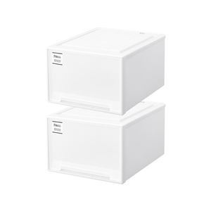 【おすすめ・人気】衣類収納/収納ケース 【クローゼット ワイド L-53 ホワイト 2個組】 幅44cm キャス..