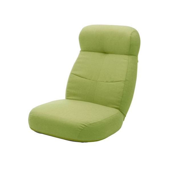 おすすめ 人気大型 座椅子/フロアチェア 【グリーン】 幅62cm 日本製 スチールパイプ ポケットコイルスプリング 〔リビング〕【代引不可】安い 激安 格安