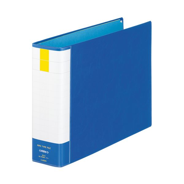 【送料無料】(まとめ) ライオン事務器 パイプ式ファイル(環境) 両開き B4ヨコ 600枚収容 60mmとじ 背幅81mm ブルー No.760RK 1冊[×...
