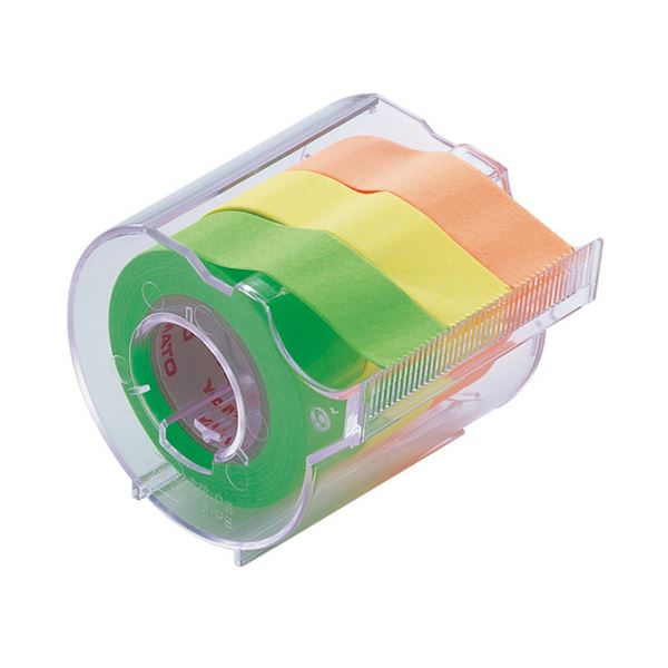 【送料無料】(まとめ) ヤマト メモック ロールテープ カッター付 15mm幅 オレンジ＆レモン＆ライム RK-15CH-A 1個[×30セット]　おすすめ 人気 安い 激安 格安 おしゃれ 誕生日 プレゼント ギフト 引越し 新生活 ホワイトデー
