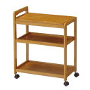 【おすすめ・人気】木製 キッチンワゴン/キッチン収納 【3段 ブラウン】 幅590×奥行340×高さ725mm キャスター 高さ調節可 〔台所〕 組立品【代引不可】|安い 激安 格安