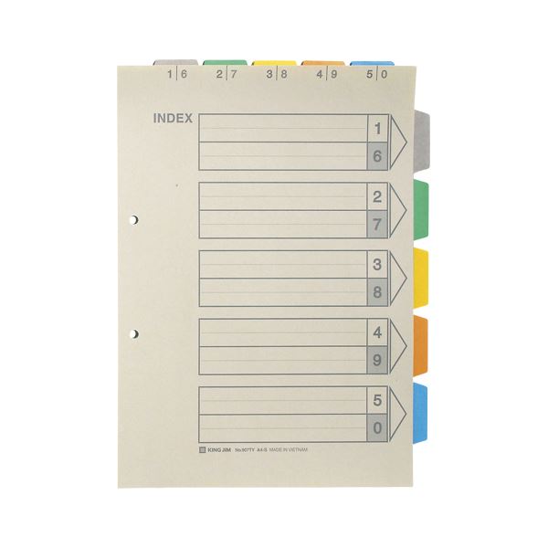 【おすすめ・人気】（まとめ） キングジム カラーインデックス 2穴5山 上山付き 【×10セット】|安い 激..