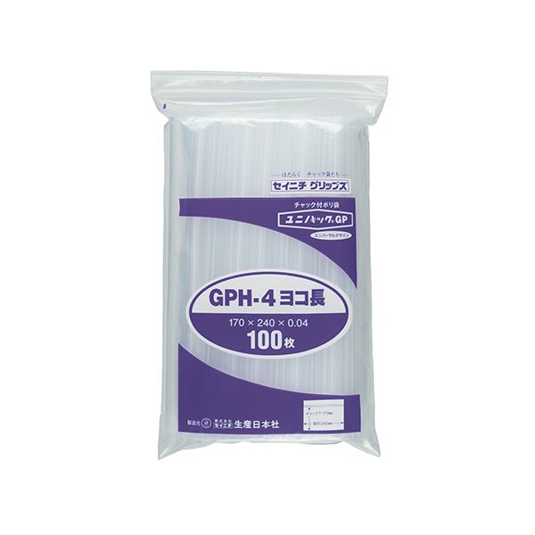 【送料無料】(まとめ) セイニチ ユニパックGP ヨコ長タイプヨコ240×タテ170×厚み0.04mm GPH-4ヨコナガ 1パック(100枚) [×10セット...