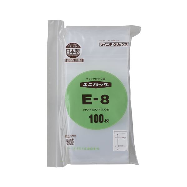 【送料無料】(まとめ) 生産日本社 ユニパック チャックポリ袋 140×100mm 透明 100枚 E-8[×10セット] おすすめ 人気 安い 激安 格安 おしゃれ 誕生日 プレゼント ギフト 引越し 新生活 ホワイトデー