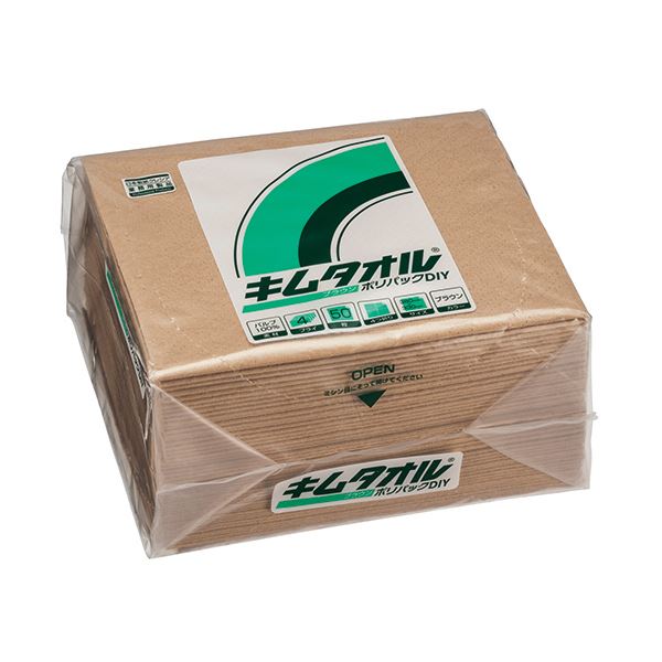 【送料無料】(まとめ) 日本製紙クレシア キムタオル 4つ折り ブラウン ポリパック 61040 1セット(250枚：50枚×5パック) [×10セット] おすすめ 人気 安い 激安 格安 おしゃれ 誕生日 プレゼント ギフト 引越し 新生活 ホワイトデー