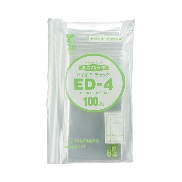 【送料無料】(まとめ) セイニチ ユニパック バイオ チャック付 ヨコ85×タテ120×厚み0.04mm ED-4 1パック(100枚) [×5セット] おすすめ 人気 安い 激安 格安 おしゃれ 誕生日 プレゼント ギフト 引越し 新生活 ホワイトデー