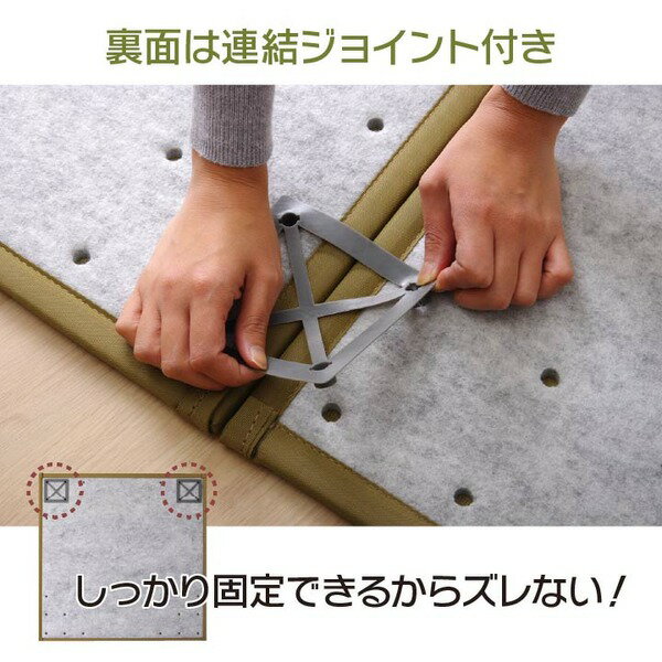 水拭きできる置き畳/ユニット畳【グリーン約82times;82times;1.7cm6枚組】日本製ポリプロピレン軽量抗菌防臭〔リビング〕【代引不可】