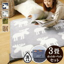 【送料無料】ホットカーペット カバー 電気カーペット対応 北欧ラグ マット-モリス 3畳 240x200cm ホットカーペット本体セット ラグ ラグマット シャギー 無地 エルク フランネル 保温シート付き 洗える 一年中 床暖房対応 おしゃれ 引越し 新生活 ホワイトデー