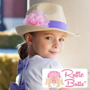 ラッフルバッツ Ruffle Butts 帽子 麦わら帽子 ストローハット【宅配便★限定配送】お花が上品で可愛い サンハット 女の子 お花付 《Lulu Fedora》rufflebutts 10P09Jan16