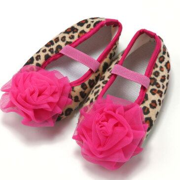 ベビー ブーティー MANDY マンディ レオパード柄 ゼブラ柄 サイズ12cm 13cm チュールフラワー付き 女の子用