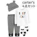 カーターズ Carter's 長袖 Tシャツ パンツ 帽子 靴下 4点セットアップ 正規品 ベビー 男の子用 赤ちゃん ウエア 贈り物 御出産祝にも 1..