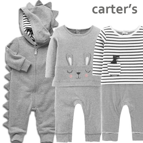 カーターズ カバーオール 長袖 Carter’s 正規品 足なし 綿 スウェット 恐竜 着ぐるみ風 セパレート風 男の子 女の子 3m6m9m12m18m24m