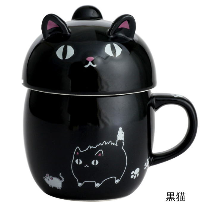 【4/30(金)まで★500円クーポン】マグカップ 蓋つき フタ付き 猫3兄弟 直径8cm 白猫/三毛猫/黒猫 ネコ柄 コーヒーカップ カップ 茶碗 コップ 磁器 食器 電子レンジOK キッチングッズ 猫 雑貨 小物 グッズ ねこ ネコ 猫グッズ 女性 かわいい おしゃれ ギフト包装無料