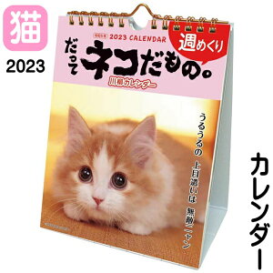 カレンダー 2023 卓上 壁掛け 猫 2023年 令和5年 猫 だってネコだもの 週めくり 川柳カレンダー 150×190mm 54枚つづり ACL-567 紙 日本製 六曜 日曜始まり 猫カレンダー 動物カレンダー 猫柄 猫雑貨 猫グッズ かわいい おしゃれ ギフト包装無料