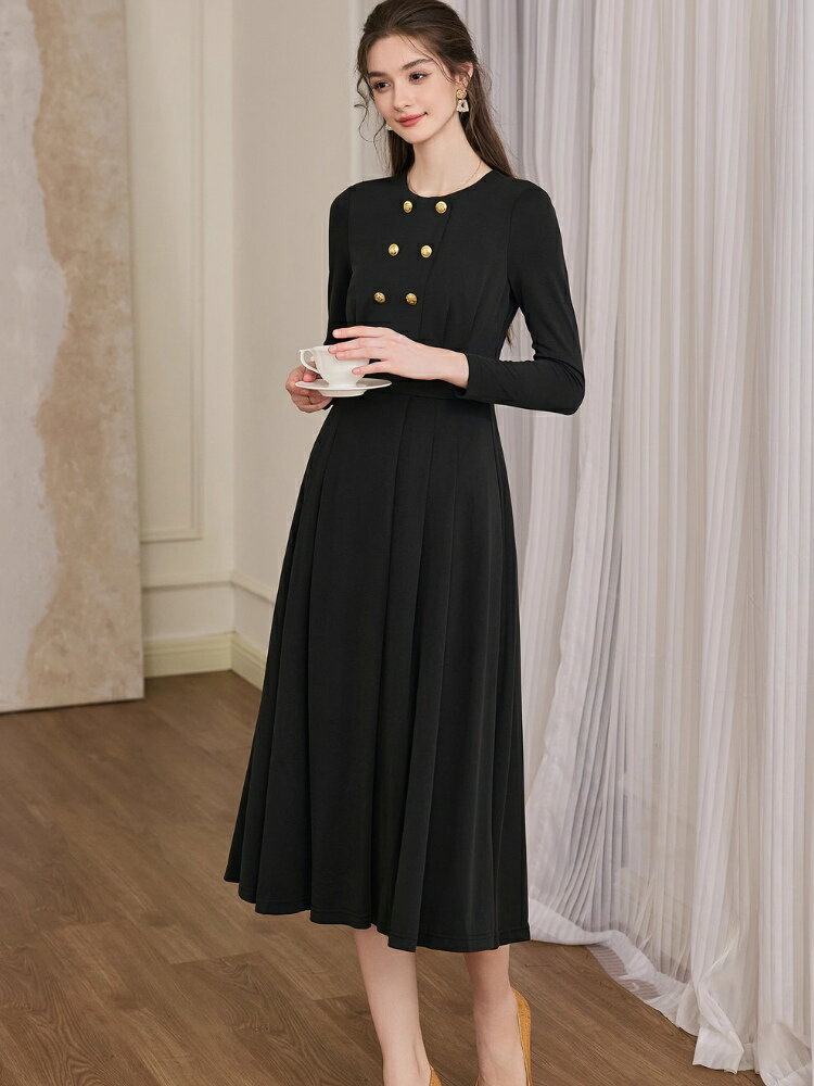 結婚式 親族 フォーマルドレス 50代 ワンピース 袖あり 40代 結婚式 ミセス 大きいサイズ フォーマルワンピース 60代 フォーマル パーティードレス マザーズドレス パーティー ロング丈 ミモレ丈 母親 ドレス クルージング 顔合わせ セレモニー 体型カバー 金ボタン 黒