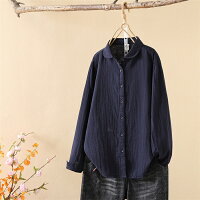 【送料無料】シャツブラウストップスシャツブラウスレディース長袖チェックストライプ無地ゆったりガーゼ折り襟シンプルカジュアルコーデ着まわせる