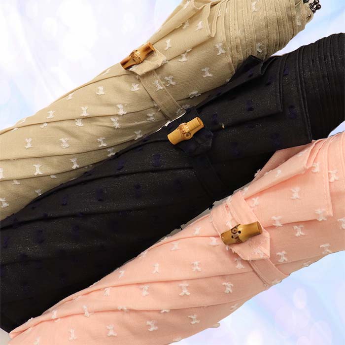 日本製 傘 日傘 晴雨兼用傘 レディース 折りたたみ 561801 高級 2つ折り傘 上品 おしゃれ エレガント 通勤 通学 紫外線防止 ドット柄 カットジャガード 無地 トップレス骨 畳みやすい 母の日 プレゼント ラッピング 国産